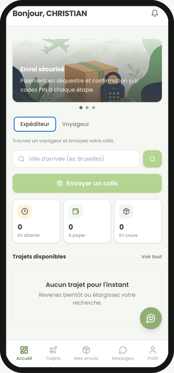 Accueil Expéditeur ColiPass