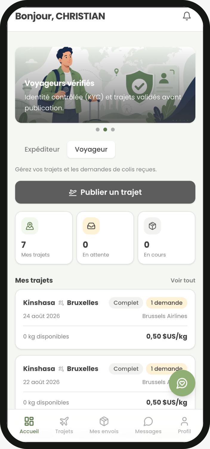 Accueil Voyageur ColiPass